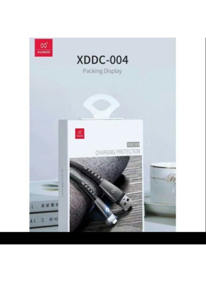 زوندو كابل USB لايتنينج Xundo XDDC-004 مع حماية الشحن – أبيض - Image 2